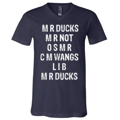 M R Ducks M R Not O S M R C M Wings Duck Lover Funny Duck V-Neck T-Shirt