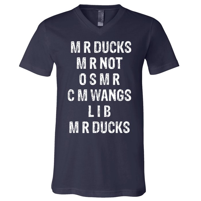 M R Ducks M R Not O S M R C M Wings Duck Lover Funny Duck V-Neck T-Shirt