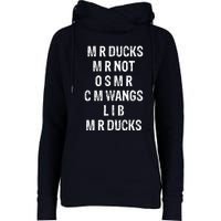 M R Ducks M R Not O S M R C M Wings Duck Lover Funny Duck Womens Funnel Neck Pullover Hood