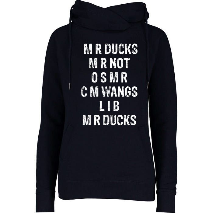 M R Ducks M R Not O S M R C M Wings Duck Lover Funny Duck Womens Funnel Neck Pullover Hood