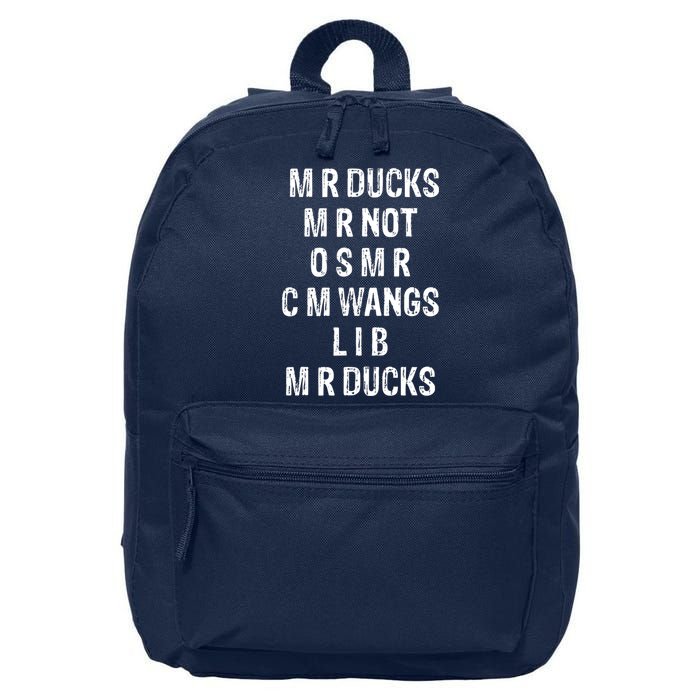 M R Ducks M R Not O S M R C M Wings Duck Lover Funny Duck 16 in Basic Backpack