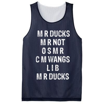 M R Ducks M R Not O S M R C M Wings Duck Lover Funny Duck Mesh Reversible Basketball Jersey Tank