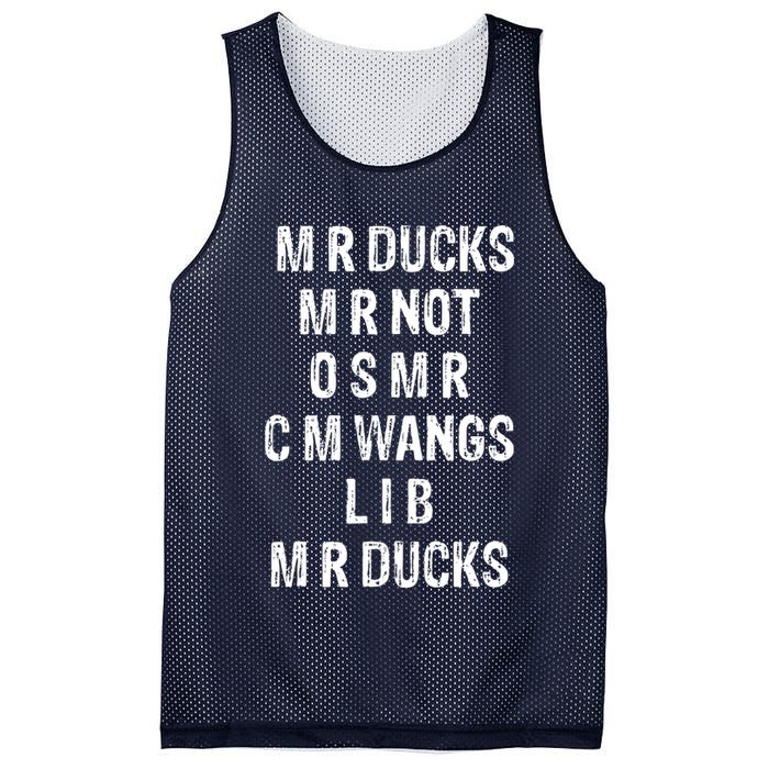 M R Ducks M R Not O S M R C M Wings Duck Lover Funny Duck Mesh Reversible Basketball Jersey Tank
