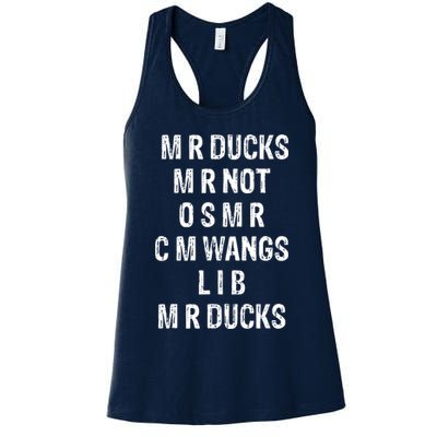 M R Ducks M R Not O S M R C M Wings Duck Lover Funny Duck Womens Tank Top