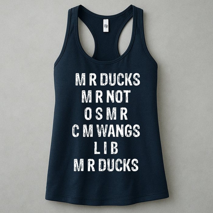 M R Ducks M R Not O S M R C M Wings Duck Lover Funny Duck Womens Tank Top