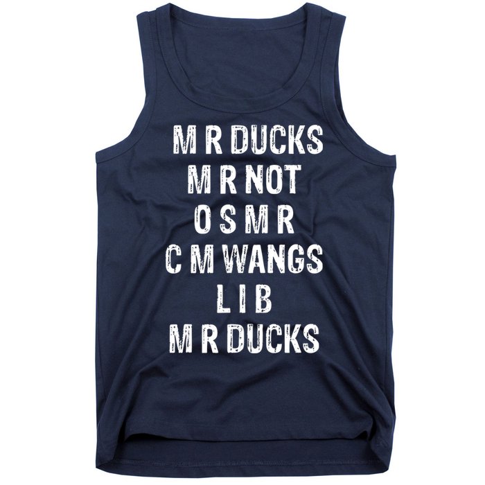 M R Ducks M R Not O S M R C M Wings Duck Lover Funny Duck Tank Top