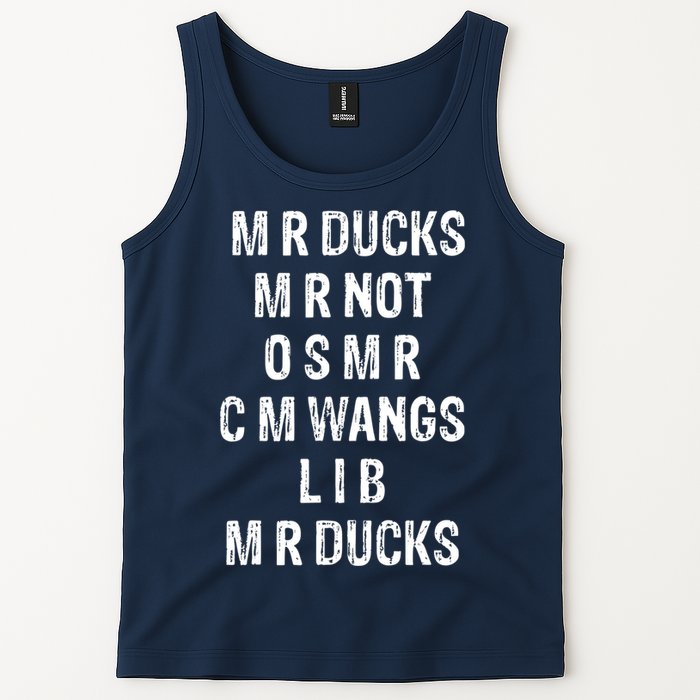 M R Ducks M R Not O S M R C M Wings Duck Lover Funny Duck Tank Top