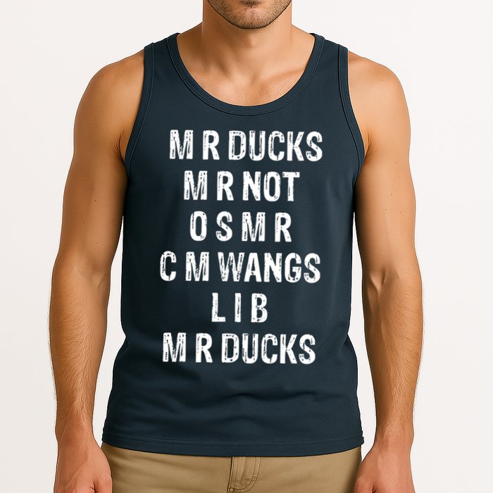 M R Ducks M R Not O S M R C M Wings Duck Lover Funny Duck Tank Top