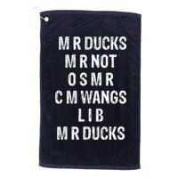 M R Ducks M R Not O S M R C M Wings Duck Lover Funny Duck Golf Towel