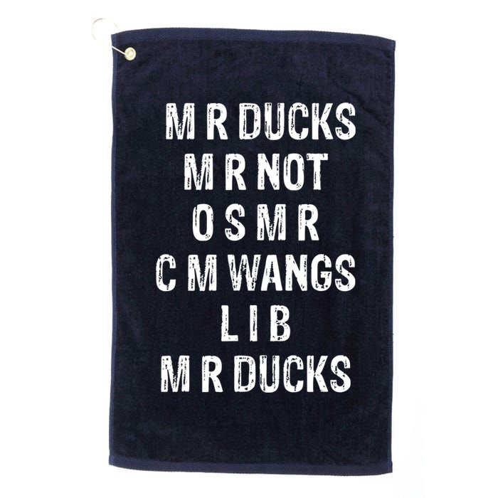 M R Ducks M R Not O S M R C M Wings Duck Lover Funny Duck Golf Towel