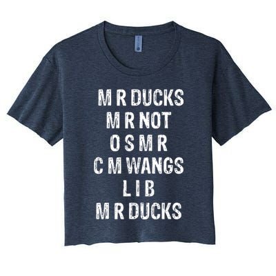 M R Ducks M R Not O S M R C M Wings Duck Lover Funny Duck Crop Top
