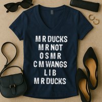 M R Ducks M R Not O S M R C M Wings Duck Lover Funny Duck Women's V-Neck T-Shirt