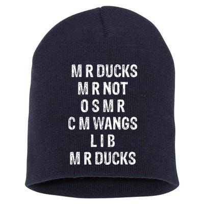 M R Ducks M R Not O S M R C M Wings Duck Lover Funny Duck Short Acrylic Beanie