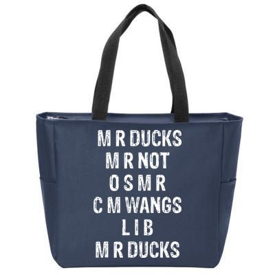 M R Ducks M R Not O S M R C M Wings Duck Lover Funny Duck Zip Tote Bag