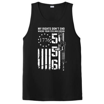 My Rights Don't End Where Your Feelings Begin AR15 USA Flag PosiCharge Competitor Tank