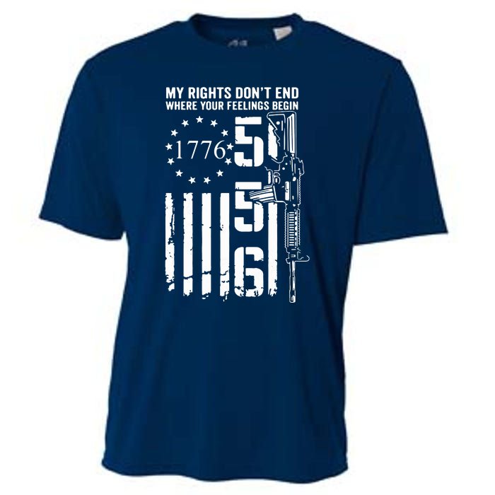 My Rights Don't End Where Your Feelings Begin AR15 USA Flag Cooling Performance Crew T-Shirt