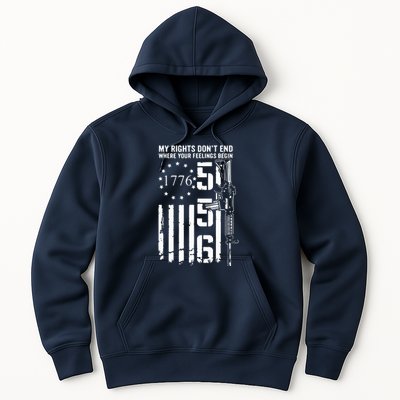 My Rights Don't End Where Your Feelings Begin AR15 USA Flag Hoodie