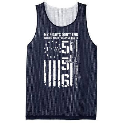 My Rights Don't End Where Your Feelings Begin AR15 USA Flag Mesh Reversible Basketball Jersey Tank