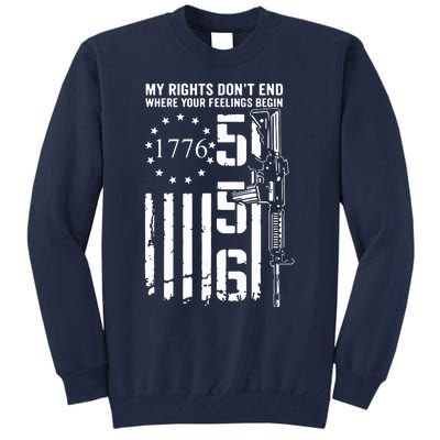 My Rights Don't End Where Your Feelings Begin AR15 USA Flag Tall Sweatshirt