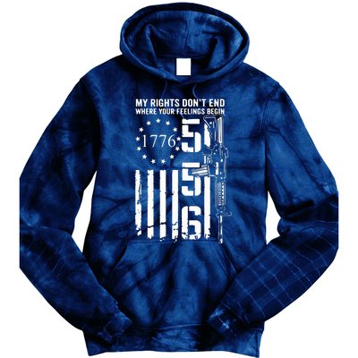 My Rights Don't End Where Your Feelings Begin AR15 USA Flag Tie Dye Hoodie