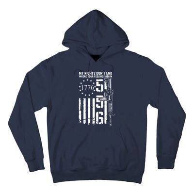 My Rights Don't End Where Your Feelings Begin AR15 USA Flag Tall Hoodie