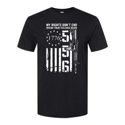 My Rights Don't End Where Your Feelings Begin AR15 USA Flag Softstyle CVC T-Shirt