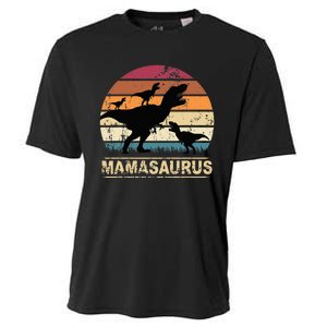 Mamasaurus Rex Dinosaur Triplet Dino Mom retro Cooling Performance Crew T-Shirt