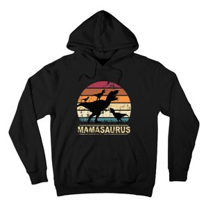 Mamasaurus Rex Dinosaur Triplet Dino Mom retro Hoodie