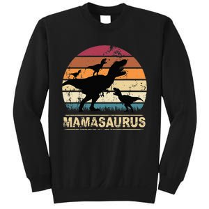 Mamasaurus Rex Dinosaur Triplet Dino Mom retro Sweatshirt