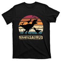 Mamasaurus Rex Dinosaur Triplet Dino Mom retro T-Shirt