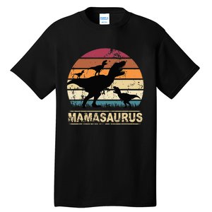 Mamasaurus Rex Dinosaur Triplet Dino Mom retro Tall T-Shirt