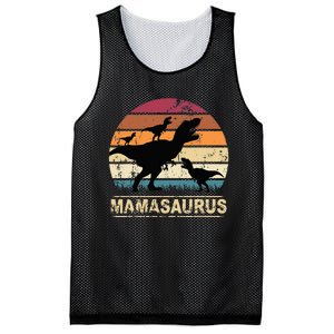 Mamasaurus Rex Dinosaur Triplet Dino Mom retro Mesh Reversible Basketball Jersey Tank