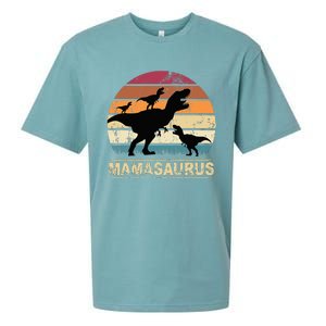 Mamasaurus Rex Dinosaur Triplet Dino Mom retro Sueded Cloud Jersey T-Shirt