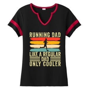 Marathon Runner Design Father Day For Running Dad Gift Ladies Halftime Notch Neck Tee