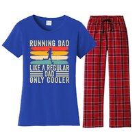 Marathon Runner Design Father Day For Running Dad Gift Women's Flannel Pajama Set