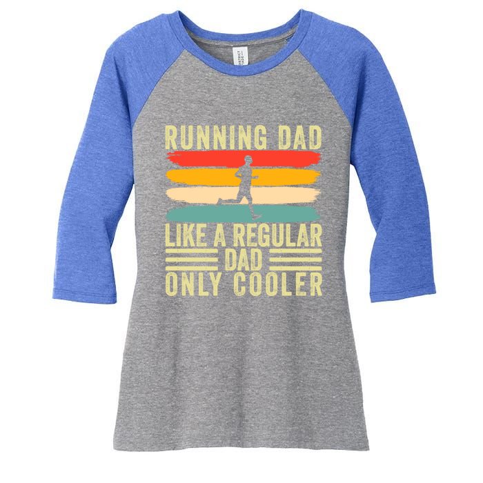 Marathon Runner Design Father Day For Running Dad Gift Women's Tri-Blend 3/4-Sleeve Raglan Shirt