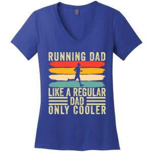 Marathon Runner Design Father Day For Running Dad Gift Women's V-Neck T-Shirt