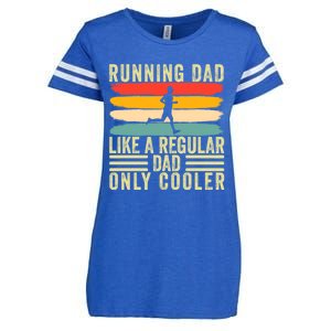 Marathon Runner Design Father Day For Running Dad Gift Enza Ladies Jersey Football T-Shirt