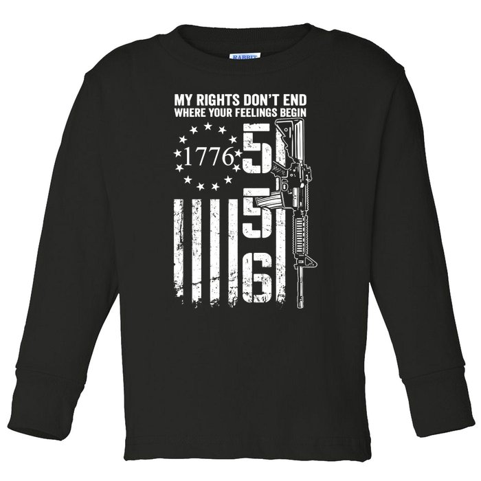 My Rights Don't End Where Your Feelings Begin AR15 (ON BACK) Toddler Long Sleeve Shirt