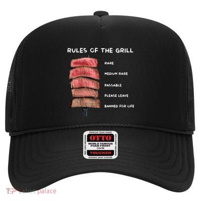 Middleclassfancy Rad Dad Rules Of The Grill High Crown Mesh Back Trucker Hat