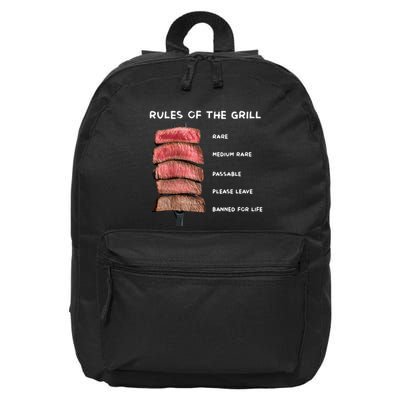 Middleclassfancy Rad Dad Rules Of The Grill 16 in Basic Backpack