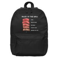 Middleclassfancy Rad Dad Rules Of The Grill 16 in Basic Backpack
