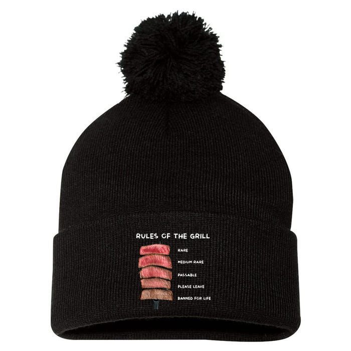Middleclassfancy Rad Dad Rules Of The Grill Pom Pom 12in Knit Beanie