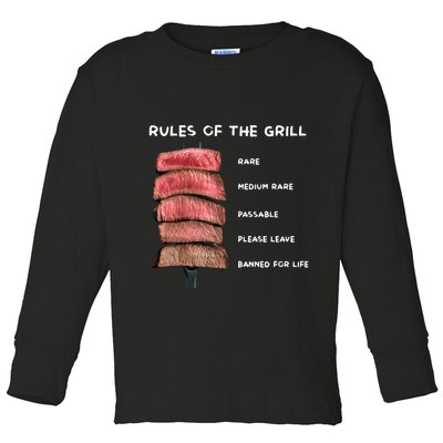 Middleclassfancy Rad Dad Rules Of The Grill Toddler Long Sleeve Shirt