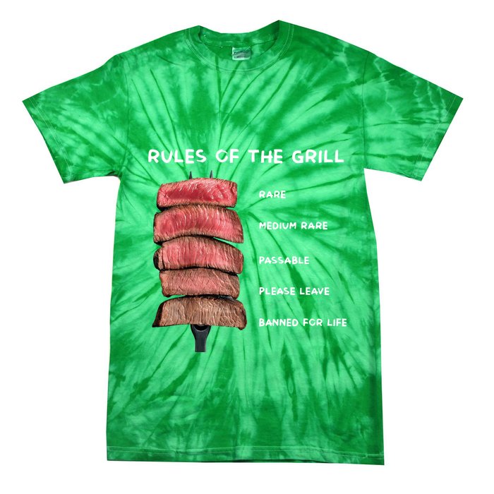 Middleclassfancy Rad Dad Rules Of The Grill Tie-Dye T-Shirt