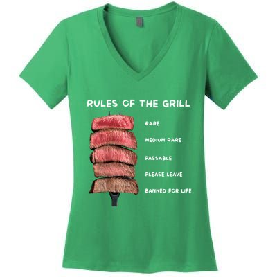 Middleclassfancy Rad Dad Rules Of The Grill Women's V-Neck T-Shirt