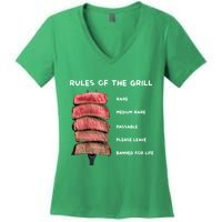 Middleclassfancy Rad Dad Rules Of The Grill Women's V-Neck T-Shirt