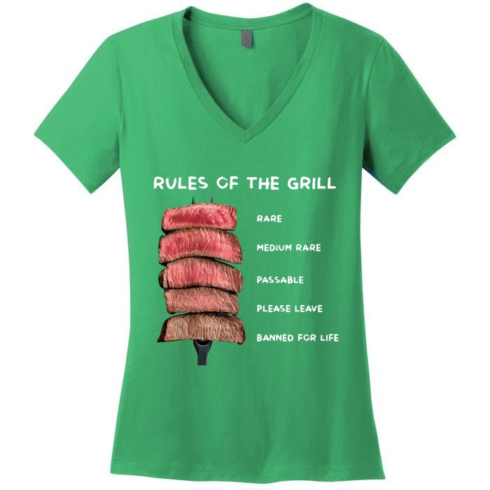 Middleclassfancy Rad Dad Rules Of The Grill Women's V-Neck T-Shirt