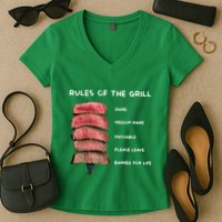 Middleclassfancy Rad Dad Rules Of The Grill Women's V-Neck T-Shirt