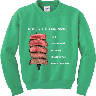 Middleclassfancy Rad Dad Rules Of The Grill Kids Sweatshirt